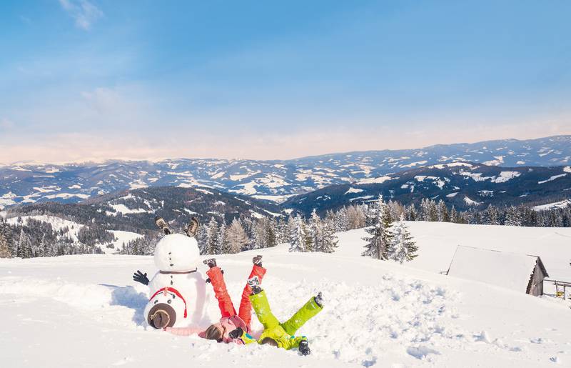 Der Schneemann und wir am Klippitztoerl