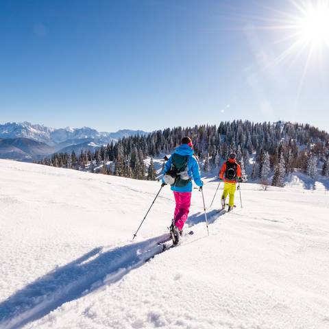 <p>Skitouren in Kärnten, Naturpark Dobratsch</p>