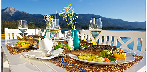 Abendessen am Faaker See