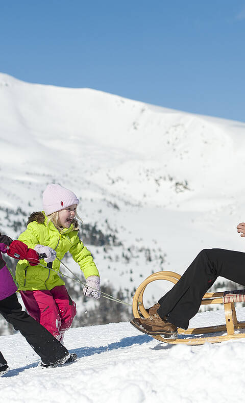 Bad Kleinkirchheim mit der Rodel unterwegs