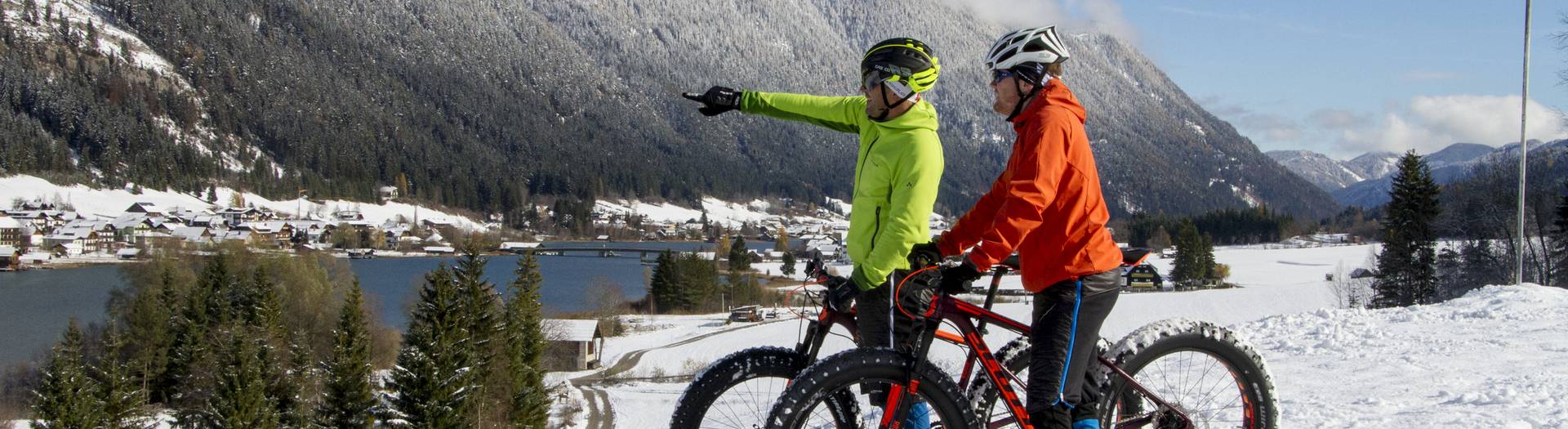 Fatbike im Winter am Schnee