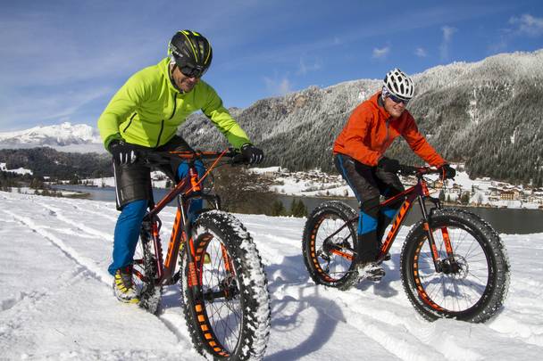 Fatbike im Winter am Schnee