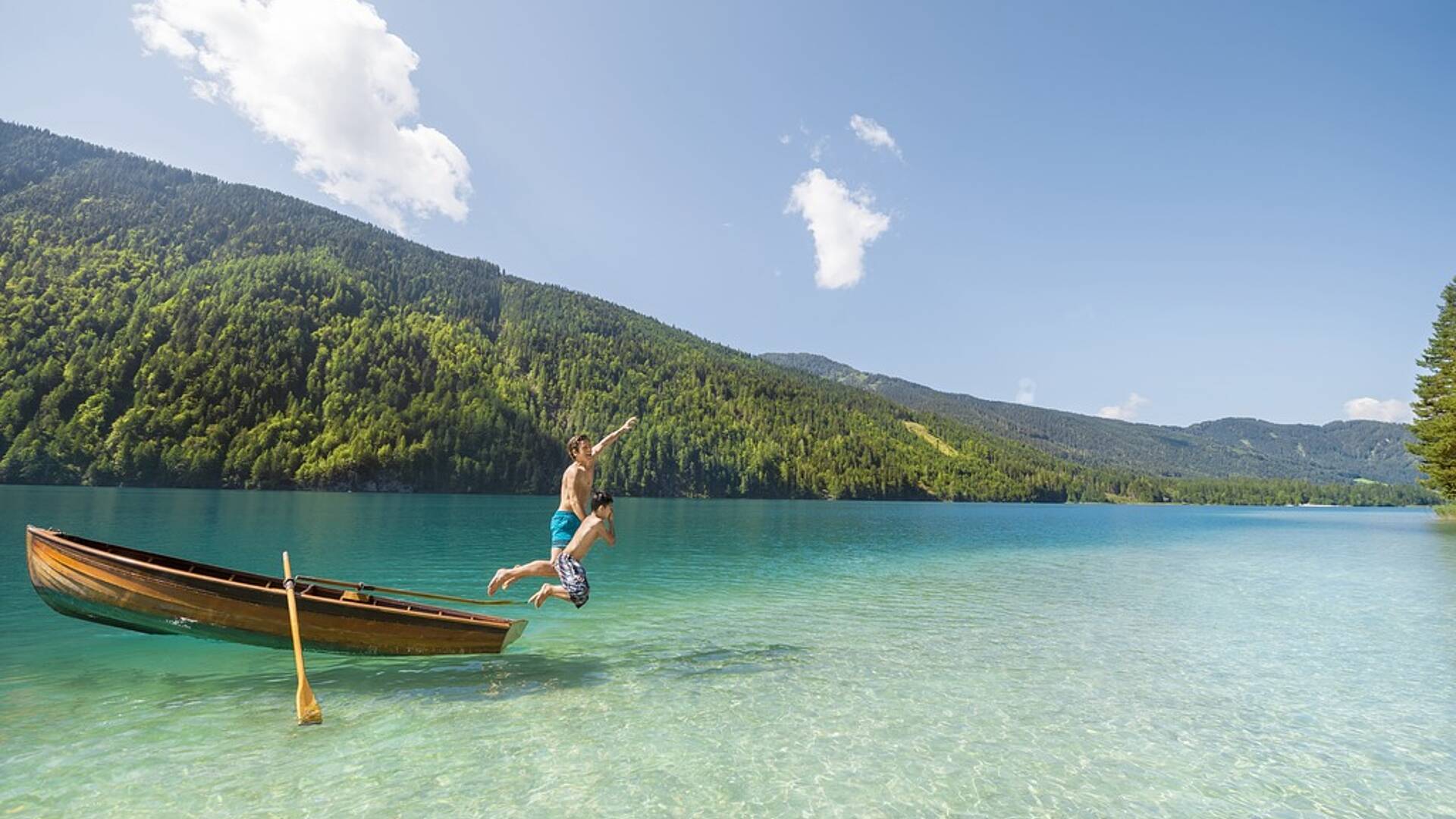 Badespass am Weissensee © Kärnten Werbung, Fotograf Edward Groeger