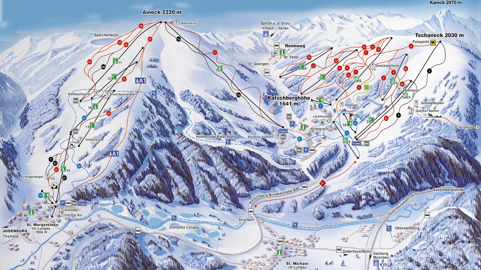 Skigebiete 2017 2018 Panoramakarten 9 Katschberg