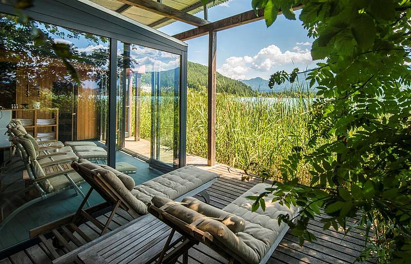 Seesauna des "Kleinen Hotels" am Faaker See